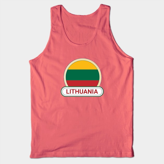 Lithuania Country Badge - Lithuania Flag Tank Top by Yesteeyear